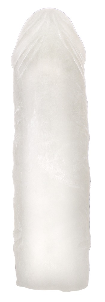 Super Dick Manșon Transparent pentru Penis cu Vene și Textură Stimulatoare - imagine 5