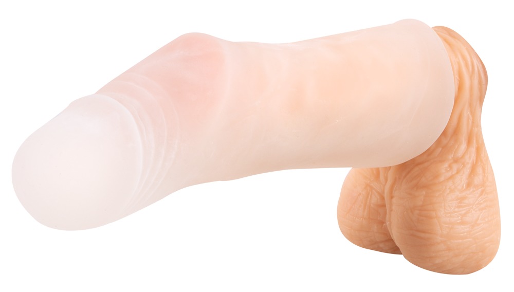Super Dick Manșon Transparent pentru Penis cu Vene și Textură Stimulatoare - imagine 8