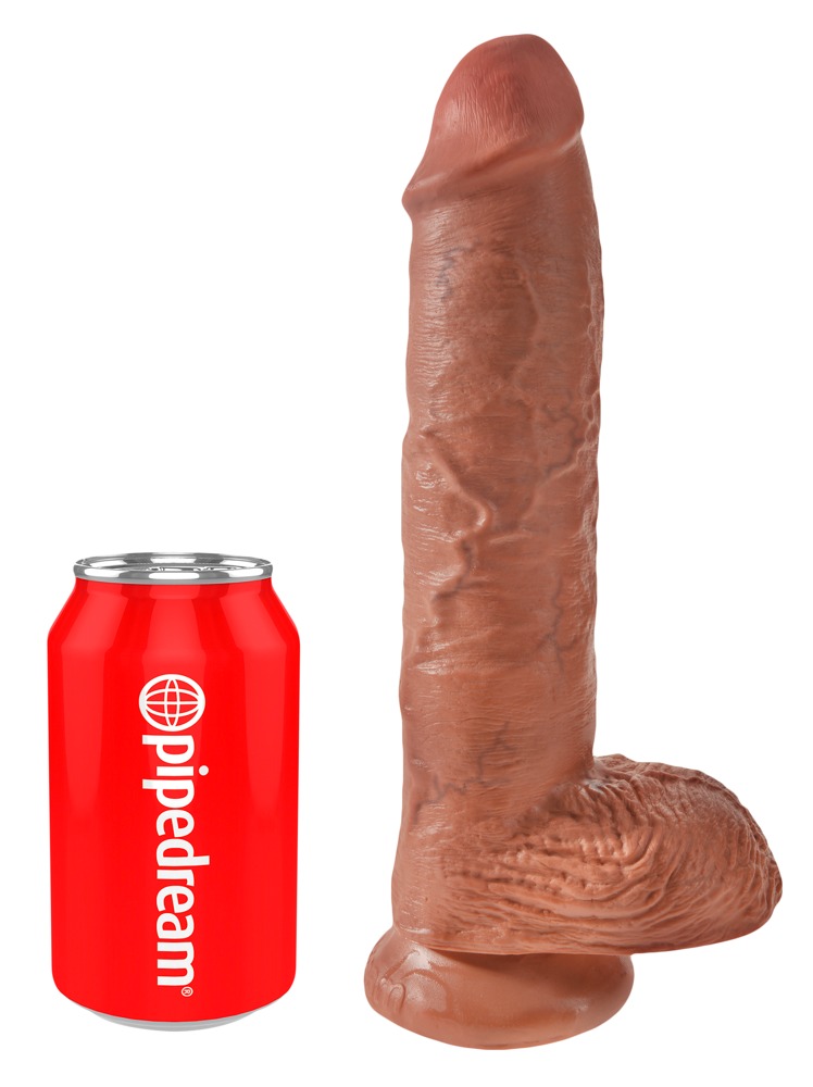 King Cock 10 Inch Balls Negru Dildo Realist cu Testicule și Ventuză - imagine 12