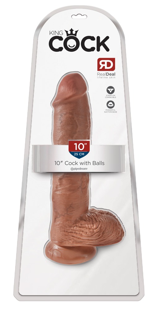 King Cock 10 Inch Balls Negru Dildo Realist cu Testicule și Ventuză - imagine 11