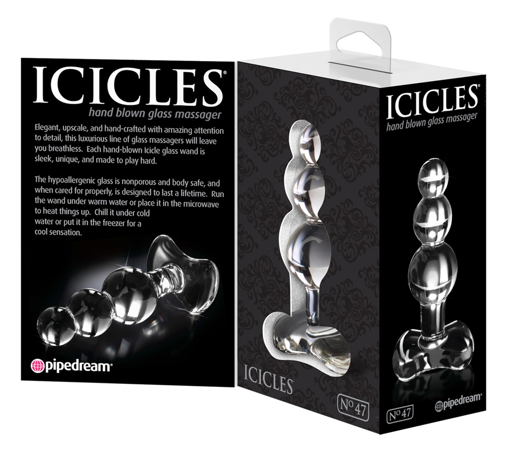 Icicles No. 47 Clear Dop Anal din Sticlă Borosilicată 10.5 cm - imagine 6