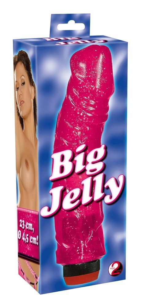 Vibrator Big Jelly 23 cm cu Vibrații cu Intensitate Reglabilă