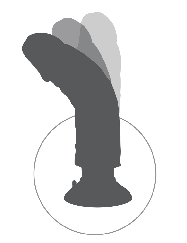 King Cock 7 Inch Vibrator Realist Flexibil cu Ventuză - imagine 7