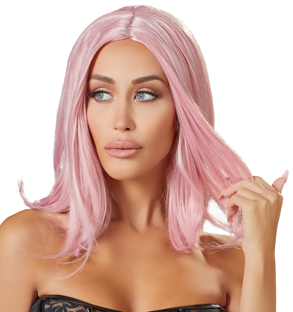 Perucă Bob Roz până la Umeri 30 cm - imagine 3