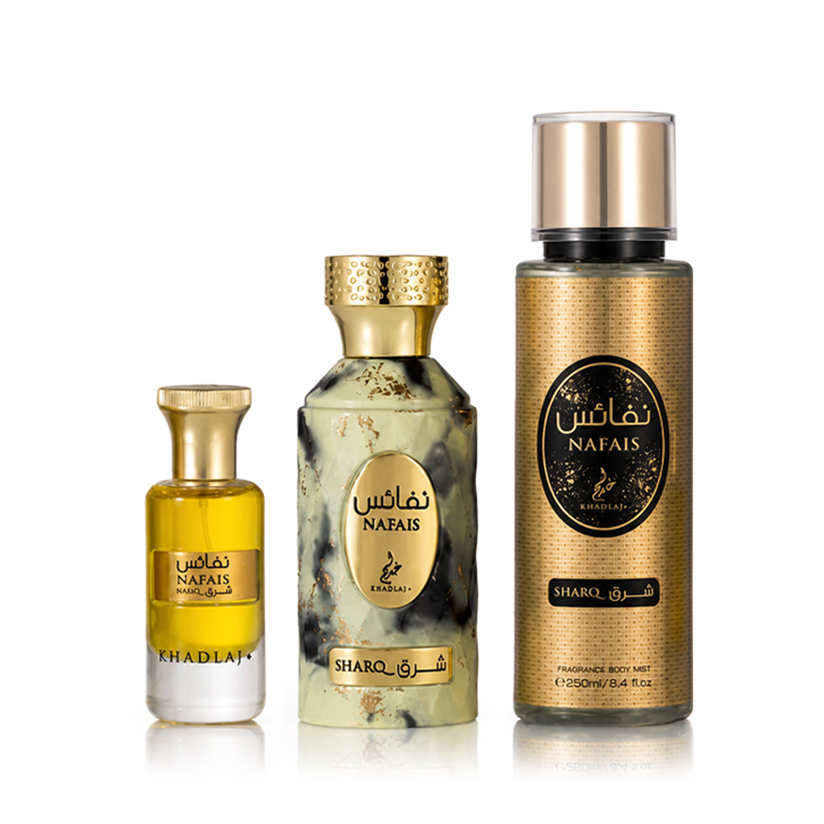 Khadlaj Nafais Sharq Apa de parfum 100 ml + Bodyspray 250 ml + Perfumed Oil 24 ml (unisex)