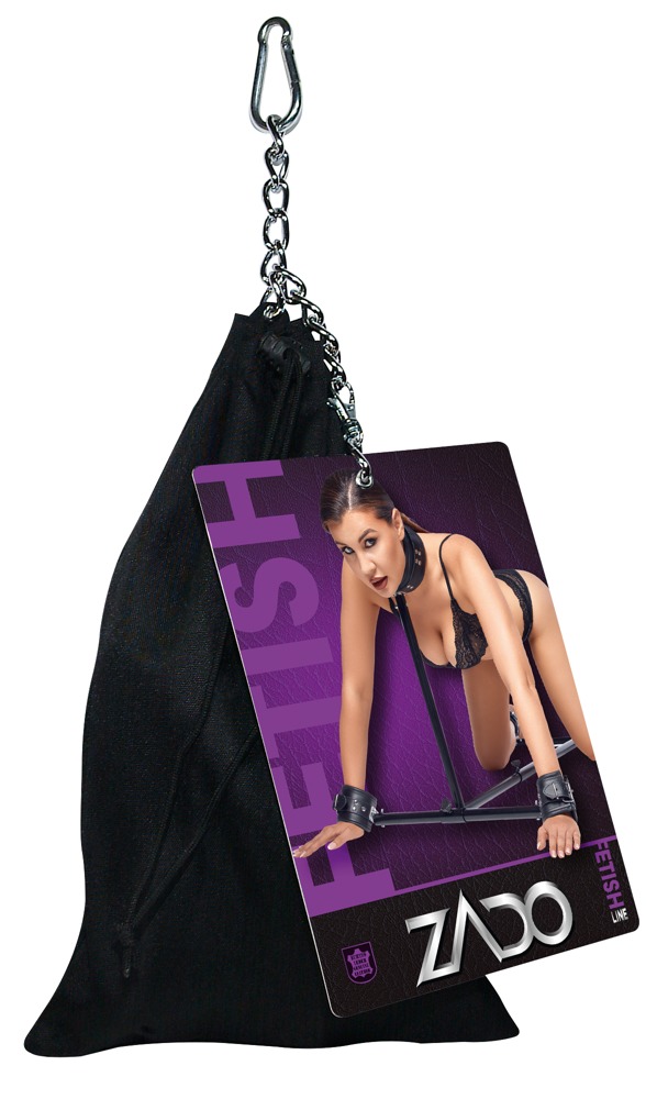 Piele Floor Pillory Set Bondage cu Guler Cătușe și Cadru Reglabil