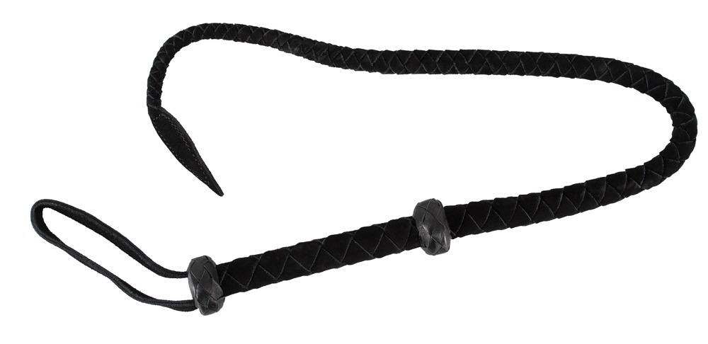 Single Tail Bici Negru din Piele Împletită 90 cm - imagine 2