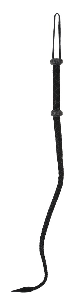 Single Tail Bici Negru din Piele Împletită 90 cm - imagine 3