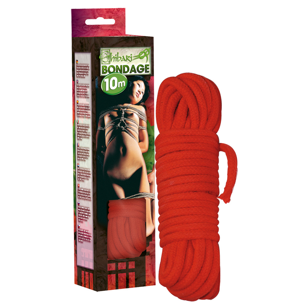 Frânghie Roșie Bondage din Bumbac 10 m - imagine 3