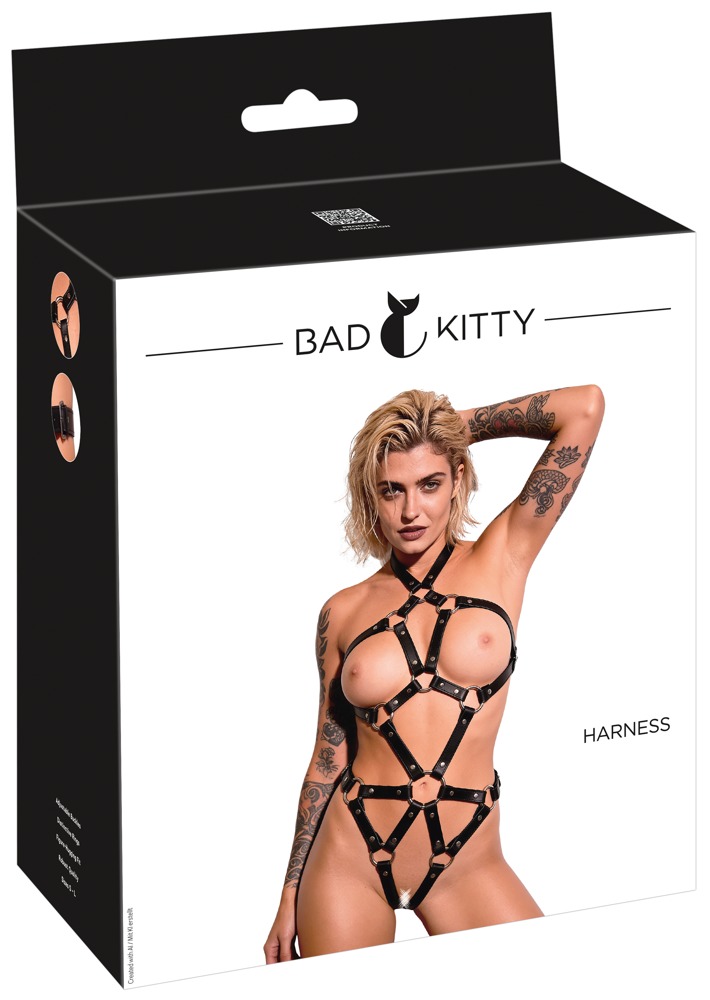 Bad Kitty Metall Ham Negru din Imitație de Piele S-L