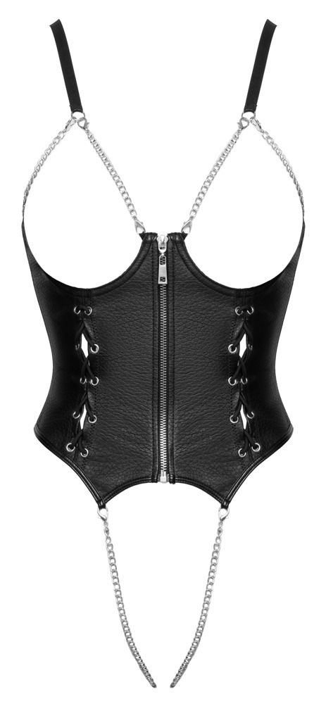 Body Deschis Cottelli LINGERIE din Imitație de Piele cu Lanțuri - imagine 6