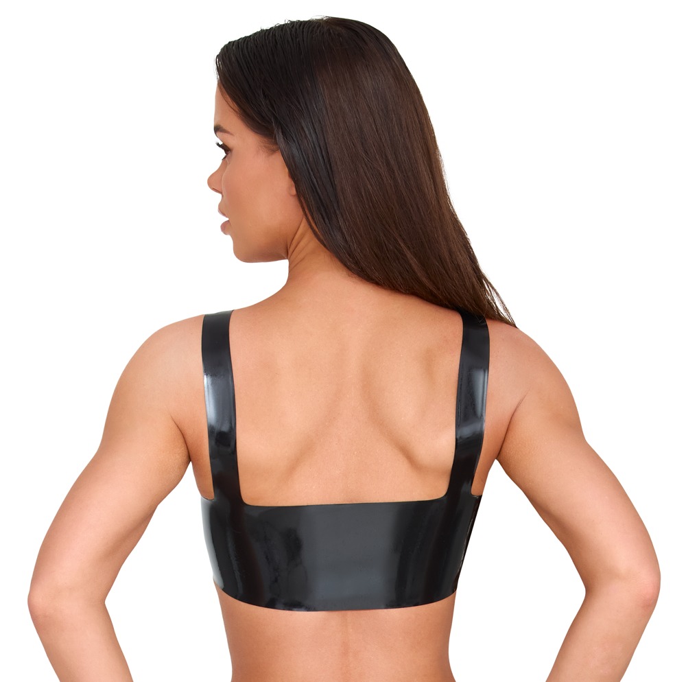 Top Latex Negru cu Cupe Deschise și Decupaje - imagine 4
