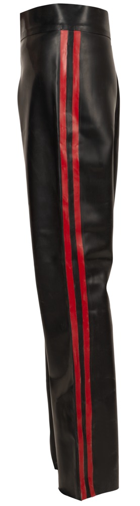 Pantaloni pentru Bărbați LateX Negri cu Dungi Roșii - imagine 7