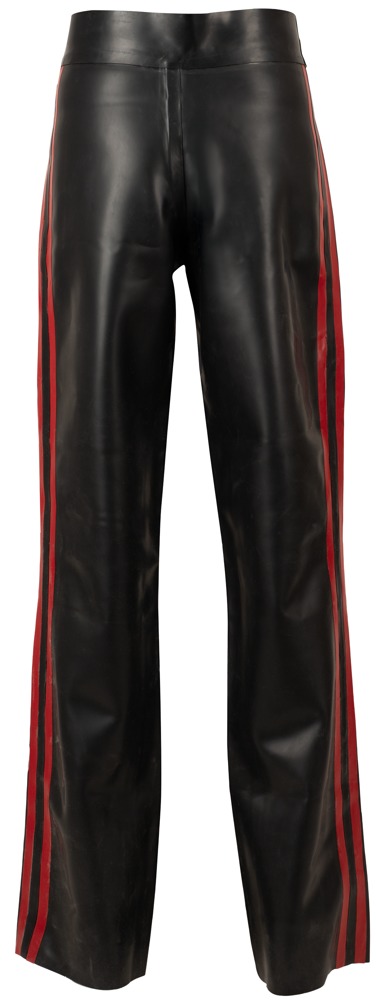 Pantaloni pentru Bărbați LateX Negri cu Dungi Roșii - imagine 8