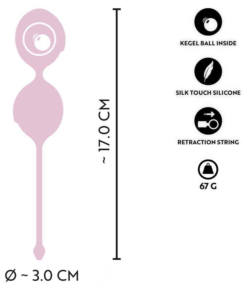 Cuties Bile Vaginale Rose 17 cm pentru Antrenarea Planșeului Pelvin - imagine 8