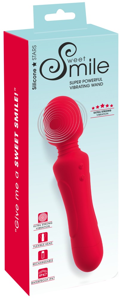 Smile Super Powerful Vibrant Wand de Masaj Reîncărcabil cu 10 Moduri