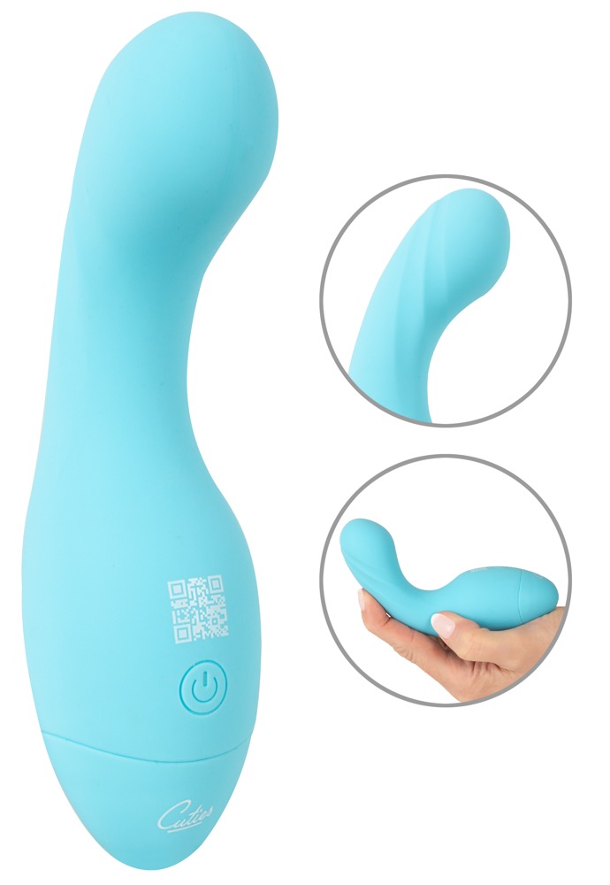 Cuties Mini-Vibrator Albastru 14,1 cm cu 10 Moduri de Vibrații - imagine 2