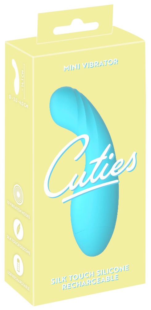 Cuties Mini-Vibrator Albastru 14,1 cm cu 10 Moduri de Vibrații