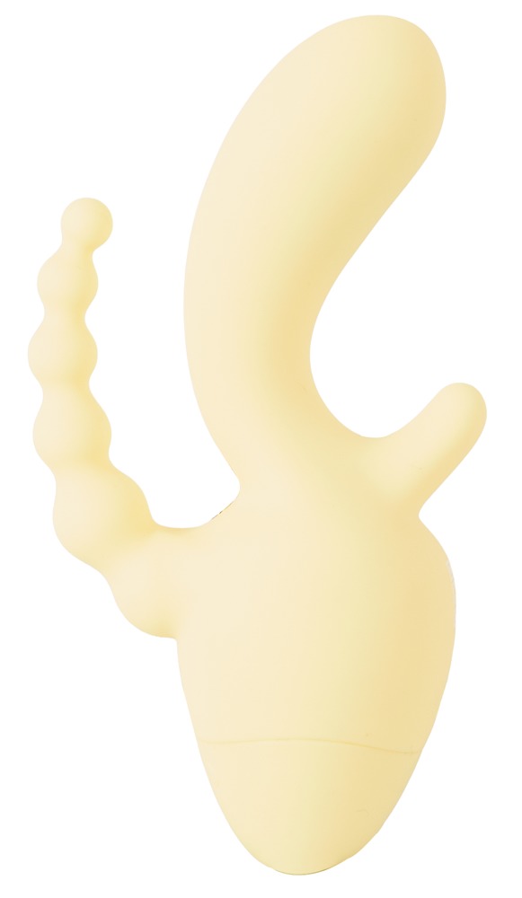 Cuties Triple Mini Vibrator Galben cu Stimulare Triplă - imagine 4