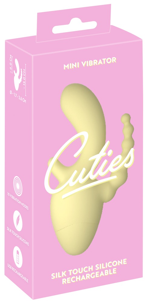 Cuties Triple Mini Vibrator Galben cu Stimulare Triplă