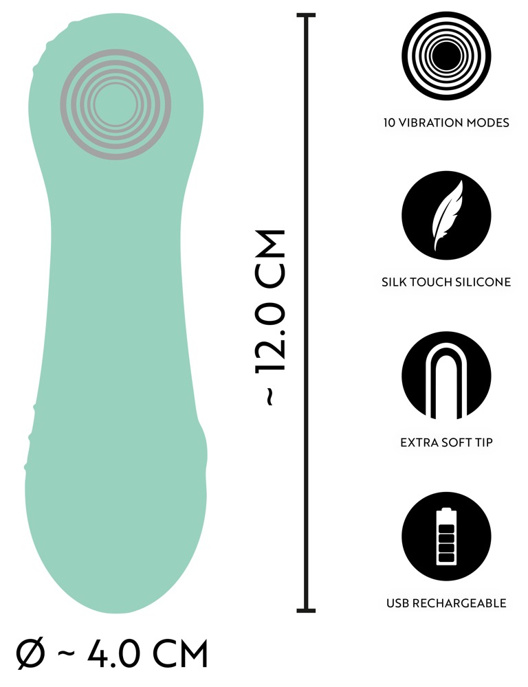 Cuties Mini Vibrator Verde Dual Density Reîncărcabil - imagine 8