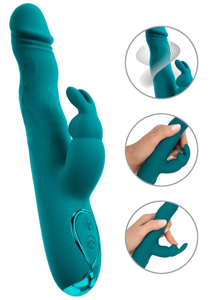 Sweet Smile Rabbit Wiggling Vibrator cu Mișcare Ondulatorie și Vibrații - imagine 2