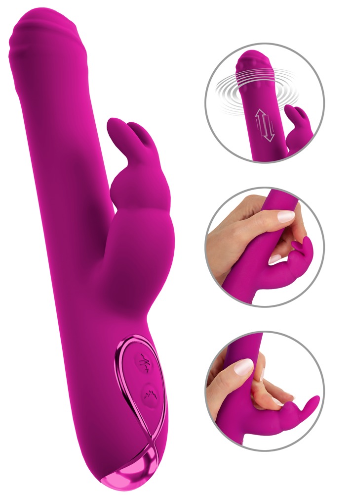 Smile Rabbit Vibrator cu Rotație Vibrații și Funcție Thrust - imagine 2