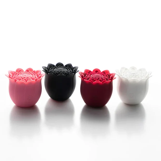 Diviner Chrysanthemum Vibrator Clitoridian Reîncărcabil din Silicon Medical Rezistent la Apă Negru - imagine 2