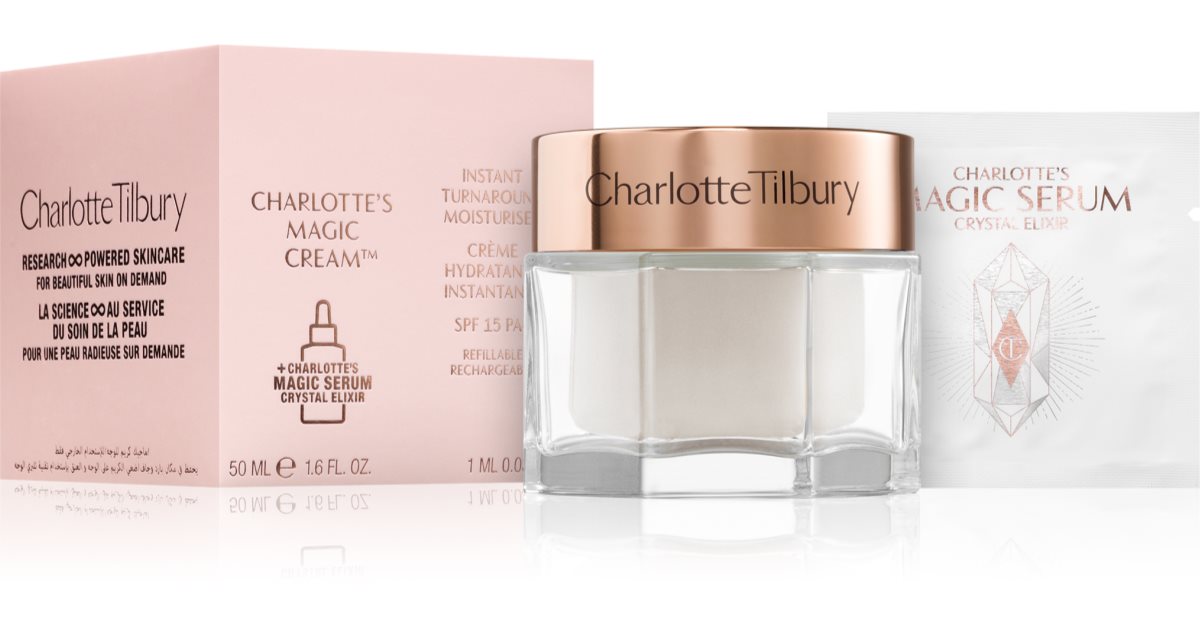 Set Charlotte Tilbury Magic Cream SPF 15 și Magic Crystal Elixir Ser 1 ml