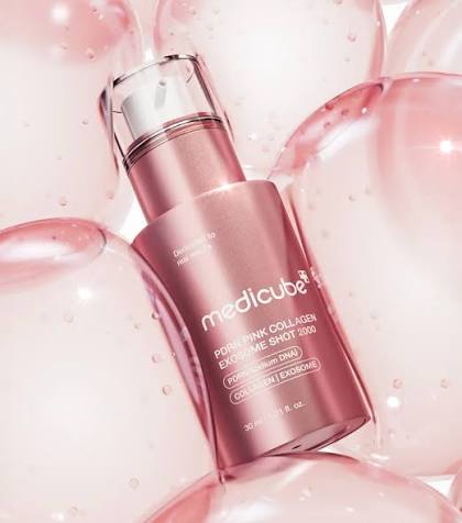 Ser Facial cu Microace Medicube PDRN Pink Collagen Exosome Shot 2000 30 ml - imagine 2