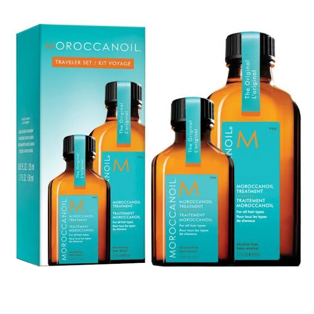 Set Moroccanoil The Traveler – Tratament cu Ulei de Argan pentru Păr 50 ml + 25 ml