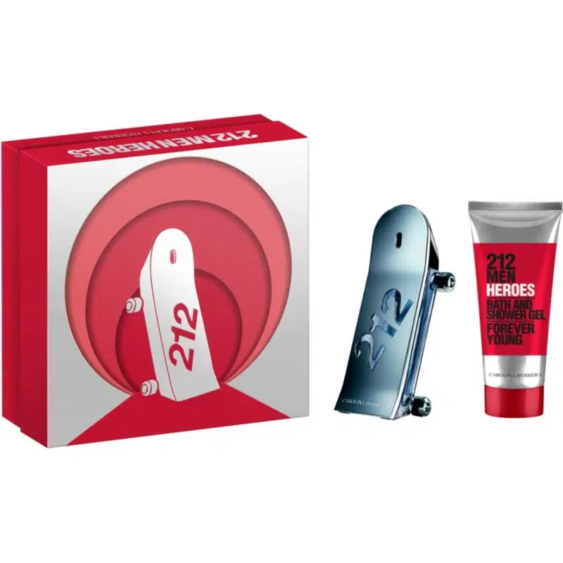 Set Carolina Herrera 212 Heroes Eau De Toilette For Men 90 ml + 212 Heroes Shower Gel For All Skin Types 100 ml