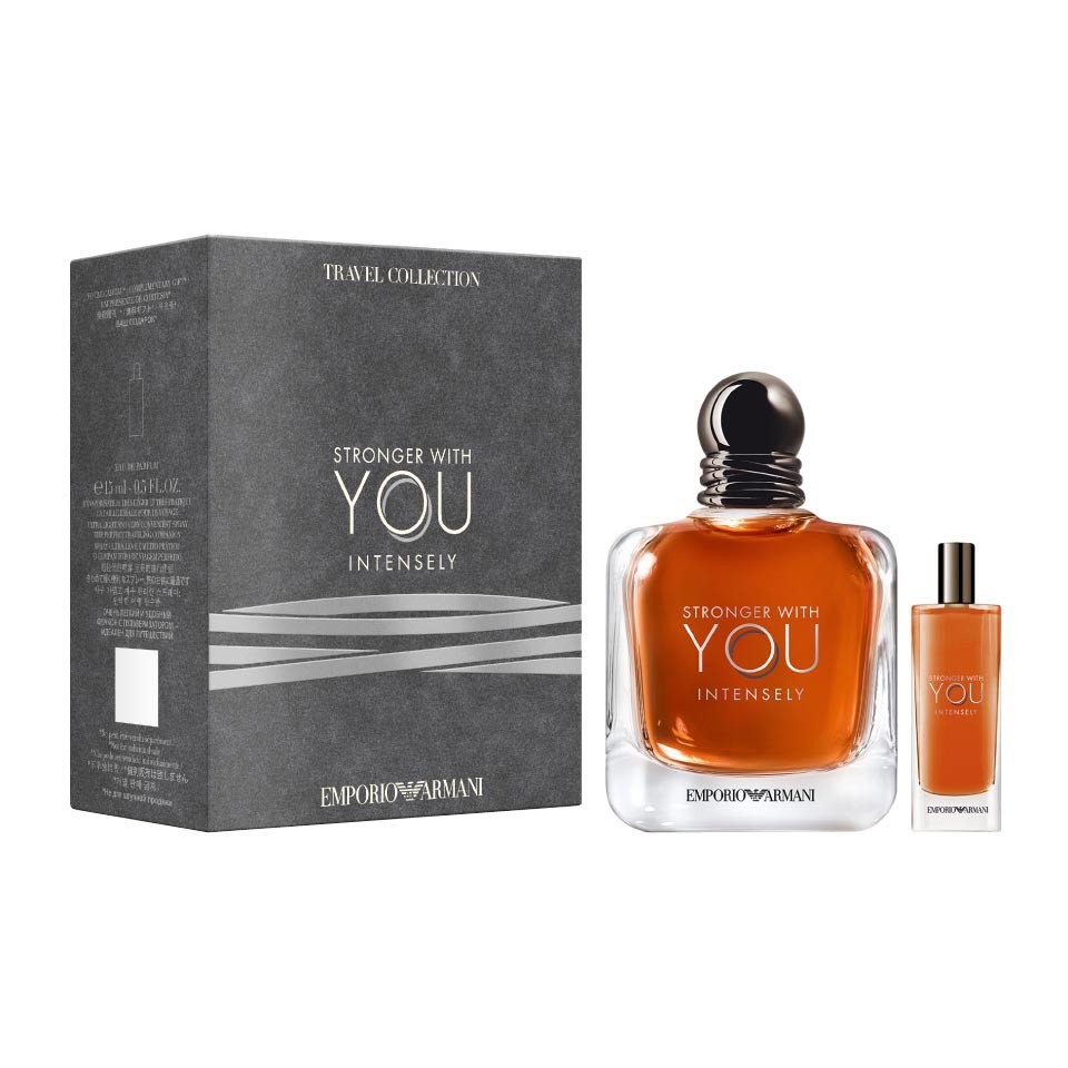 Set Emporio Armani: Stronger With You Intensely Eau De Parfum For Men 100 ml + Stronger With You Intensely Eau De Parfum For Men 15 ml