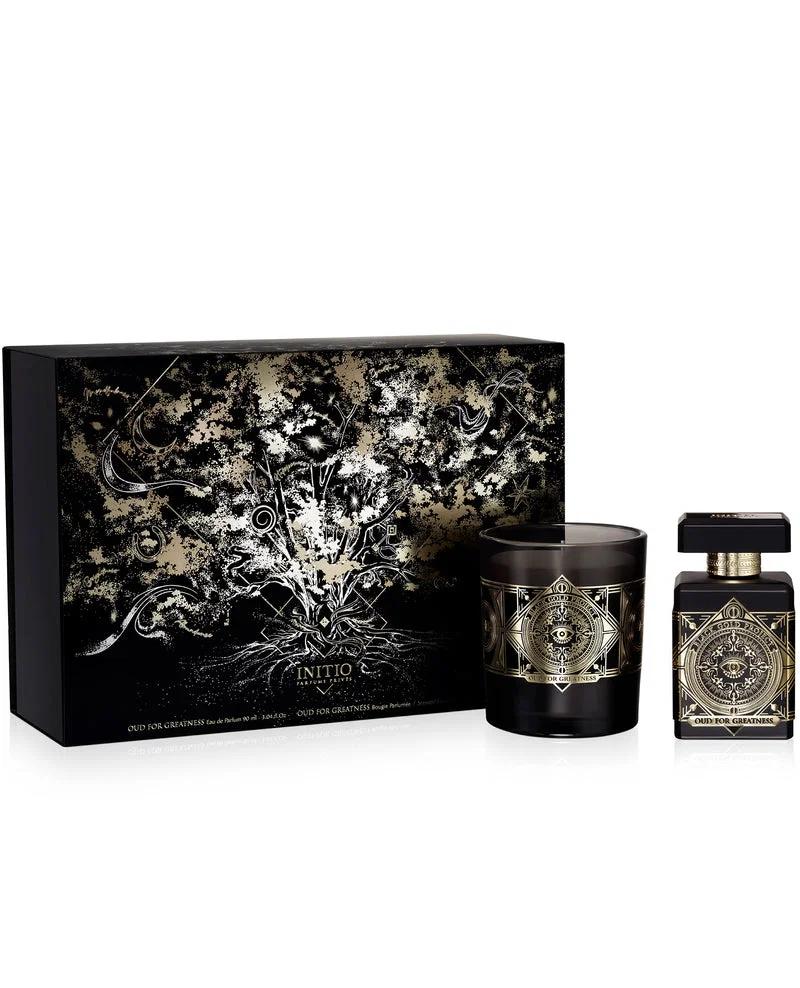 Set Initio: Oud For Greatness Eau De Parfum Unisex 90 ml + Oud For Greatness Amber Woody Scented Candle 180 g
