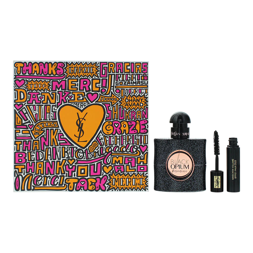 Set Yves Saint Laurent: Black Opium Eau De Parfum For Women 30 ml + Volume Effet Faux Cils Mascara Black 2 ml *Miniature